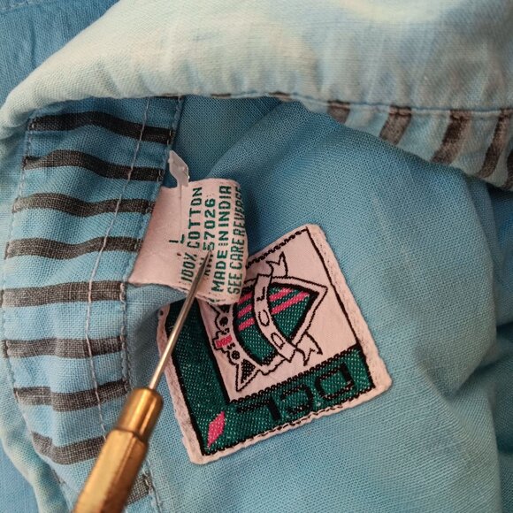 Vintage 1980's Surf Pullover Shirt Mens Large Blue DCL Logo Graphic - Picture 8 of 8